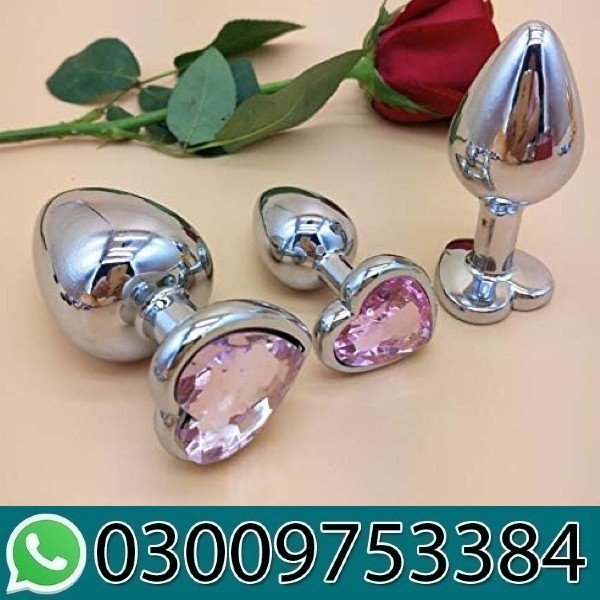 3 Pcs Set Luxury Metal Butt Plug Toys In Pakistan