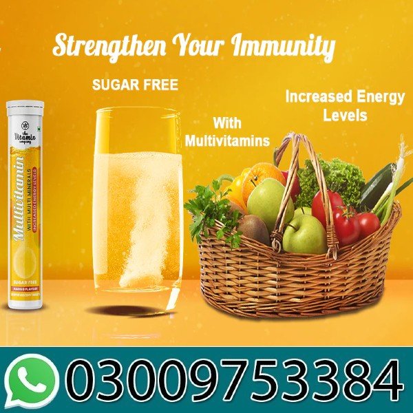 Mango Flavour Multivitamin With Multi Minerals Effervescent Tablets In Pakistan
