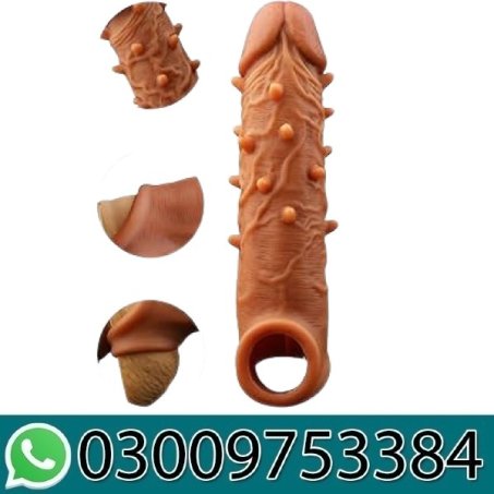 Brown Dotted Realistic Penis Sleeve Extender In Pakistan