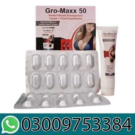 Gro-Maxx 50 Perfect Breast Enlargement Cream + Capsules in Pakistan