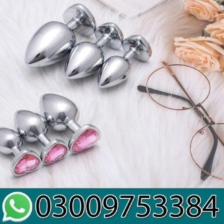 3-Piece Anal Plug Set With Gem Design For Women In Pakistan
