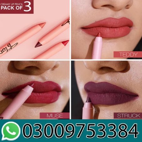Florence V.02 Pack Of 3 Creamy Lip Pencils in Pakistan