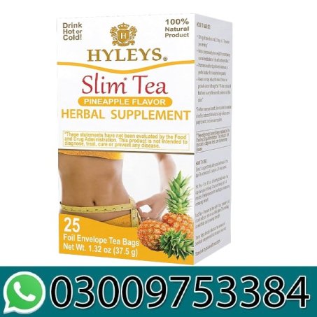 Hyleys Slim Tea Pineapple Flavor - Weight Loss Herbal Supplement Cleanse and Detox in Pakistan