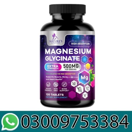 Nature's Nutrition Magnesium Glycinate Extra Strength 500mg – 60 Tablets Price In Pakistan